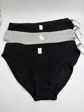 Simons Cotton Bikini Briefs 3-Pack Black & Heather Grey XL NWT